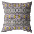 Palacedesigns 18 in. Geofloral Indoor & Outdoor Throw Pillow Purple & Yellow PA3098998